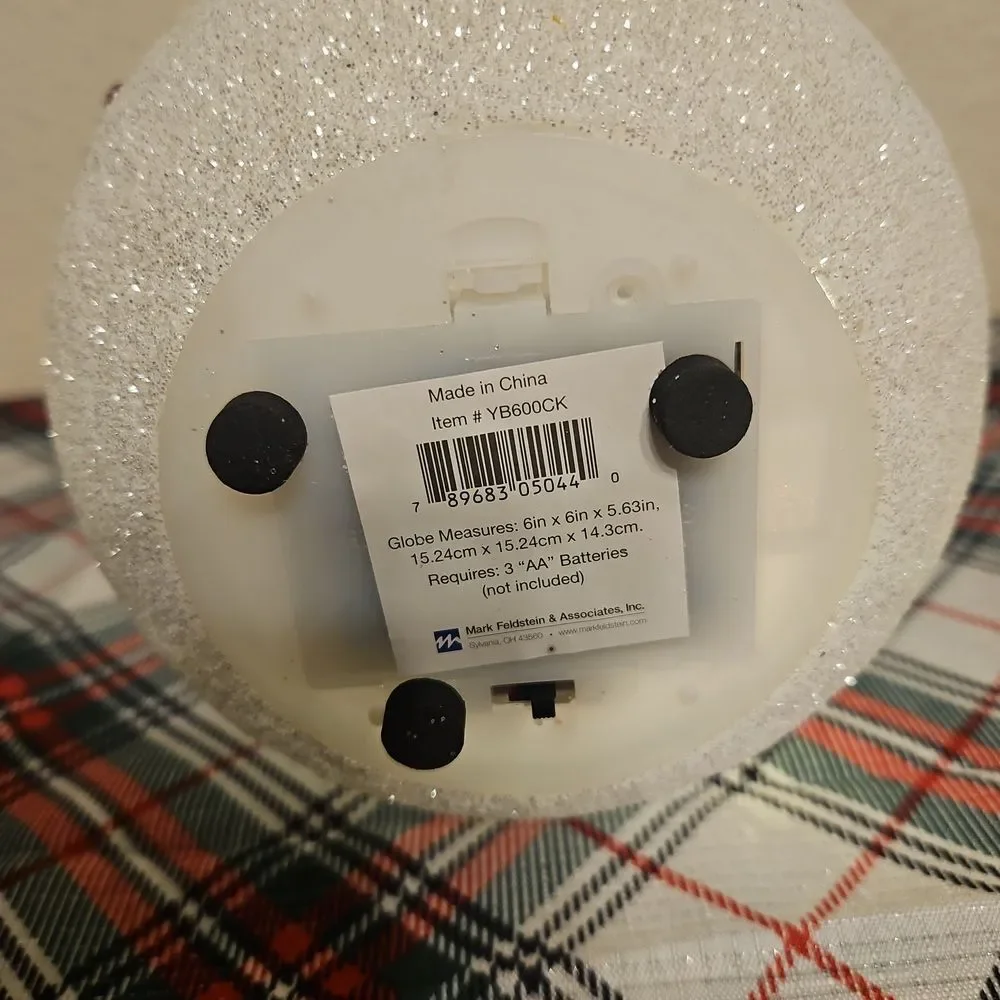 Crackle Glass Decorative Birds & Berries LED Lighted Holiday Globe Decor